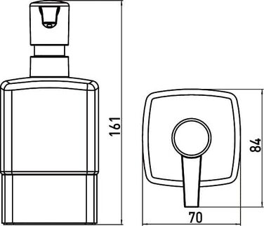 EMCO Loft Glass Holder with 1 Glass - Elegant toothbrush holder made of aluminum and crystal glass, high-quality matte and satin finish (Soap dispenser with pump, freestanding, Black)