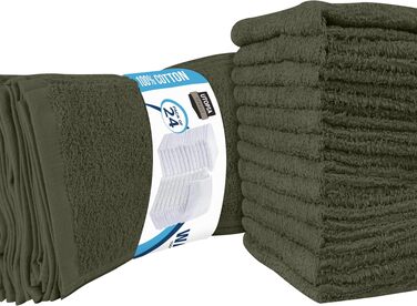 Набір фланелевих рушників для обличчя Utopia Towels, 100% бавовна, гігроскопічні та м'які рушники для вмивання, сірі, 24 шт.