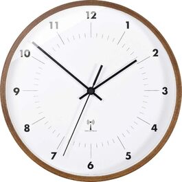 TFA Dostmann Analog Radio Wall Clock, with Wood Frame, Design Wall Clock, Simple, Radio Clock, Multicolor, 98.1097, L 255 x W 46 x H 255 mm
