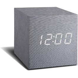 Настільний годинник Cube Click Clock алюмінієвий, чорний, з білим LED-дисплеєм, 6,8x6,8x6,8 см
