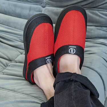 Чоловічі домашні капці з ефектом пам'яті Memory Foam, протиковзкі тапочки для дому та вулиці, червоні, розмір 40/41 EU