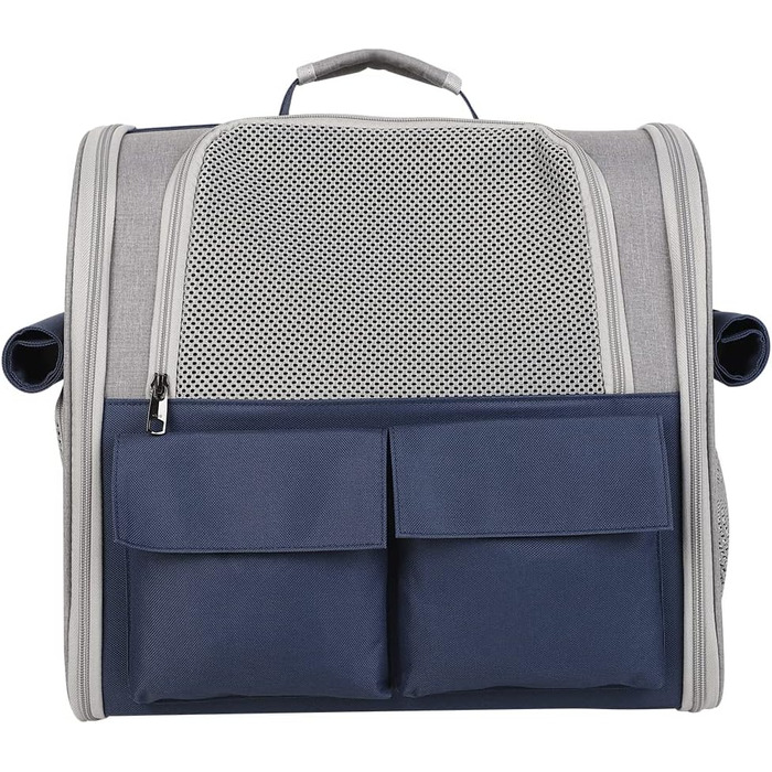 Транспортна сумка для домашніх тварин: котів та собак до 10 кг, рюкзак, дихаюча, складана, блакитна, для подорожей, схвалена авіакомпаніями