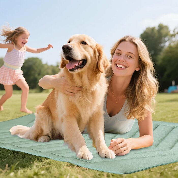 Кілт-мат UIQELYS для собак, зелений, без гелю, з тканини з охолоджуючим ефектом та оксамитової підкладки, миється, охолоджуюча подушка для собак, літо, цуценята та кошенята (150x102 см)