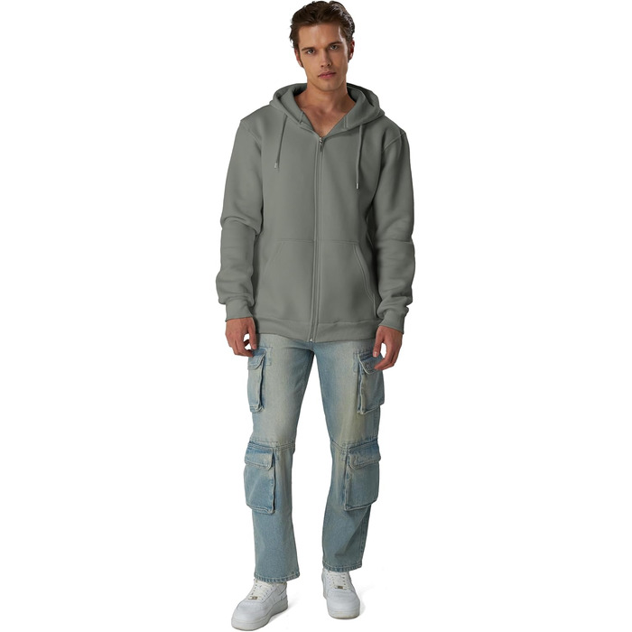 Світшот з капюшоном Smith & Soo для чоловіків – спортивна куртка, світшот з довгими рукавами, фітнес, тренування, худі, сірий (M)