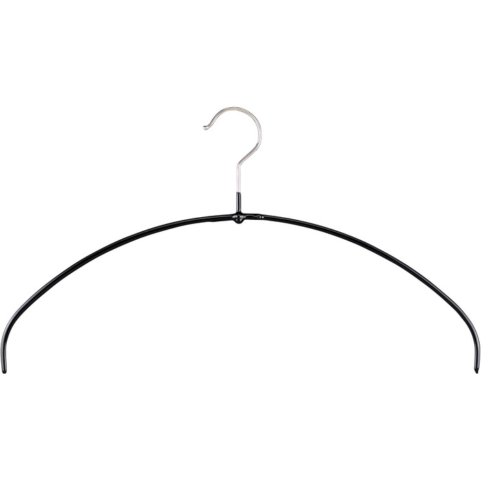 MAWA Clothes Hangers Light, Set of 20 space-saving and non-slip hangers, ideal for T-shirts, tops, and lightweight sweaters, with a 360° swivel hook and non-slip coating, 40 cm, Black