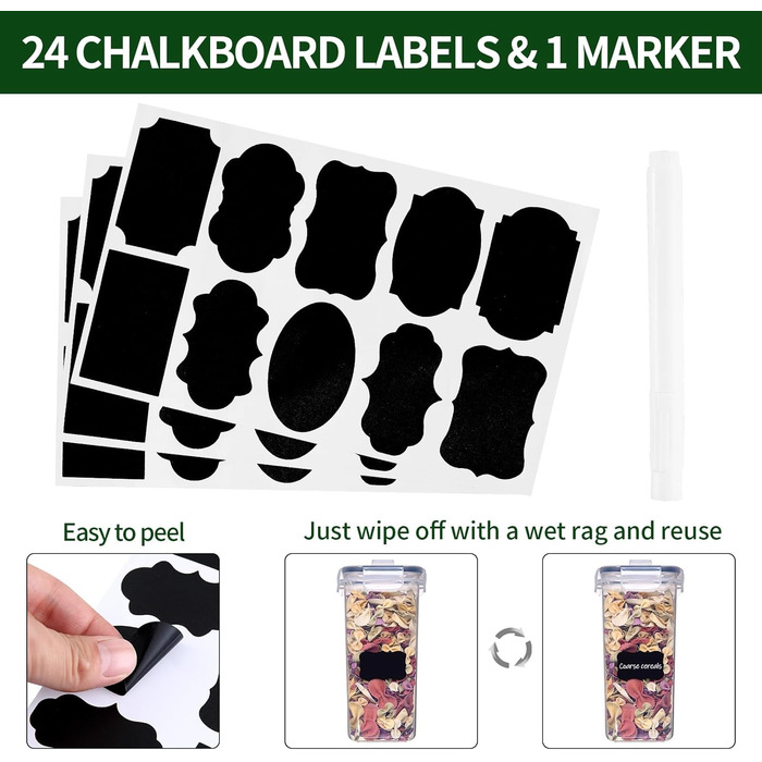 Набір контейнерів для зберігання їжі Hibisaws (12 шт.) з кришкою, BPA-free, 100% герметичні, прозорі, 6 x 1L & 6 x 0.5L, для meal prep, Tupperware