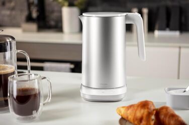 ZWILLING ENFINIGY Water Kettle Pro with Temperature Setting, Stainless Steel Scale Filter & Keep-Warm Function, 1850 Watts, 1.5 Liters, Silver