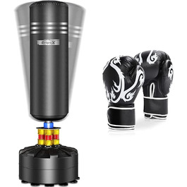 Боксерський мішок Dripex для дорослих, самостійний, з підлогою, MMA, бокс, тренування, важкий, чорний, з піною, рукавички в комплекті