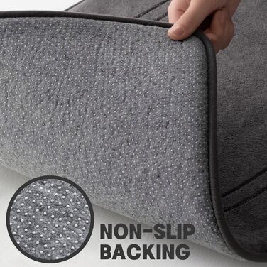Килимок для ванної кімнати антиковзаючий, м'який, сірий, 43x61 см