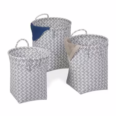 Relaxdays Woven Laundry Basket 3-Piece Set