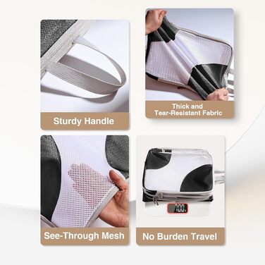 Органайзери для валізи DIMJ - Набір 8 шт. для подорожей, чорного кольору