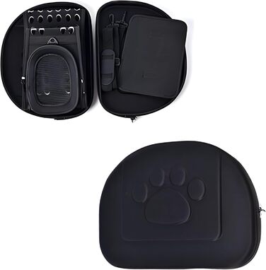 Транспортна переноска для кота/собаки Retoo, чорна, складана, для маленьких тварин (кіт, собака, кролик, цуценя)