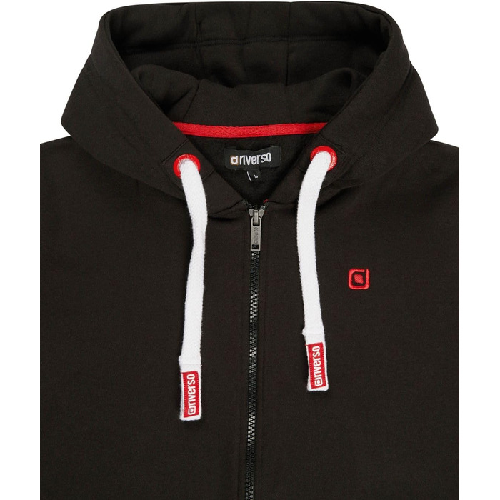 Чоловіча толстовка на блискавці з капюшоном riverso RIVNoah, Regular Fit, колір Black-formula Red