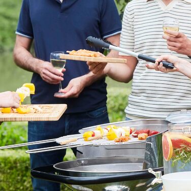 Кругла решітка barbecook 50 см з ручками для вугільного гриля, нержавіюча сталь, легко миється, аксесуар для барбекю