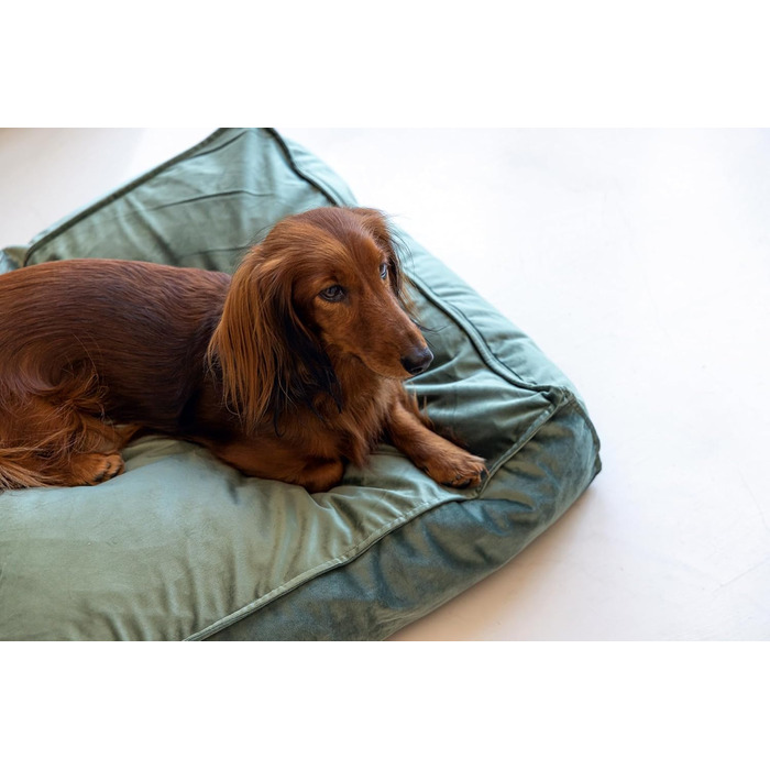 Подушка для собак Lotte Nalino, велюр, сіра, 70x55x15 см