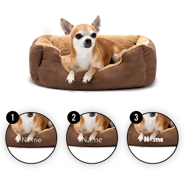 Килимок для собак Lionto з двостороннім подушкою та нековзною основою, 60x48 см, зручний лежак для собак та котів будь-якого віку, коричневий/бежевий