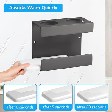 LeapBeast 2-Hole Toothbrush Holder 11x8 cm Gray