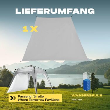 Lumaland Outdoor 2.5 x 2.5m | Waterproof & UV Protection | Garden Tent incl. 1 Side Wall & Bag & Stakes | Robust Camping & Party Tent | Pop Up Tent Setup in 2 Minutes [] (Side Wall, Light Gray)
