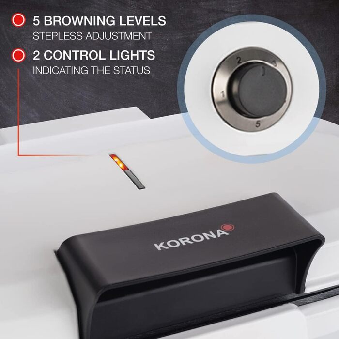 Вафельниця Korona Party 41020: автоматична, 1000 Вт, діаметр 18 см, червона