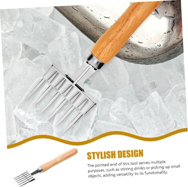 5th Ice Crusher Bar Ice Pick Ice Pick Tool Ice Pick for Crushing Ice Breaker Device Metal Breaker Ice Pick Household Bartender Choice Aluminum Alloy Khaki