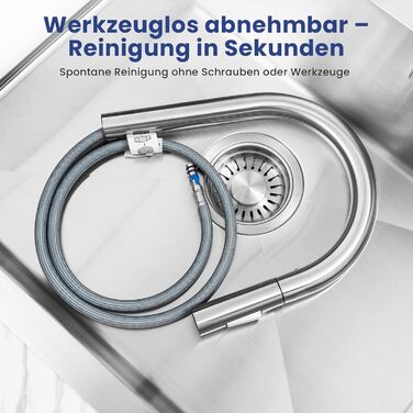 Чорний кухонний змішувач CECIPA SOFETIY SERIE з висувною лійкою, нержавіюча сталь, 360° обертання, 2 режими струменя