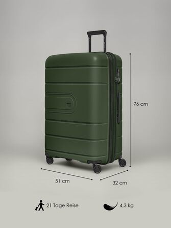 Набір валіз REDOLZ Essentials 11: 3 валізи (56 см, 76 см, Olive)