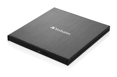 Зовнішній тонкий CD/DVD-записувач Verbatim USB-C USB 3.2 Gen1 з кабелем USB-C на USB-A, компактний привід для ноутбука