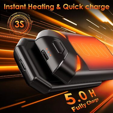 Електричні грілки для рук 2 шт. - подарунок для чоловіків на Різдво. Зігрівачі для активного відпочинку, походів, гольфу. Магнітні, акумуляторні, чорного кольору.