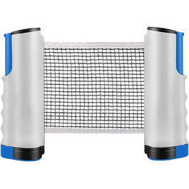 Знімне сітко для настільного тенісу, 190 см (макс), сітки для настільного тенісу, регульоване знімне сітко, портативне запасне сітко для столу для пінг-понгу, офісного столу, обіднього столу (Сірий, Синій)