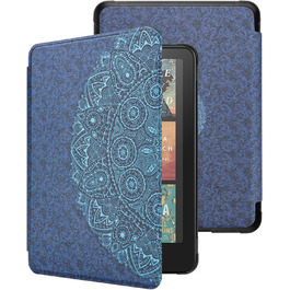 Чохол для Kindle Paperwhite 12-го покоління (2024) та Kindle Colorsoft Signature Edition, тонкий захисний чохол з авто-сном/пробудженням (Блакитна квітка)