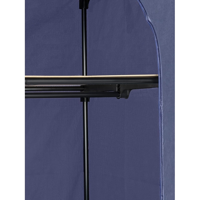 WENKO Business Wardrobe with Shelf and Clothes Rail, Fabric Wardrobe for Dust-Free Storage of Textiles, Metal Frame and Fabric in Durable Polyester Quality, 75 x 160 x 50 cm
