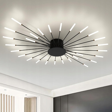 Сучасна LED-люстра GOECO, чорна, 100 см, 3150 лм, 28 Вт