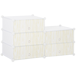 HOMCOM Shoe Rack Plastic Shelf for 6 Pairs of Shoes Shoe Box for Entryway DIY Stackable Shelf Shoe Storage White 49 x 36.5 x 108 cm | Aosom