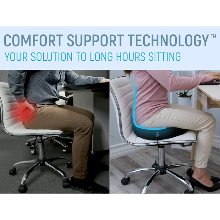 Подушка для сидіння при геморої Ergonomic Innovations: підтримка та полегшення болю, ортопедичний кільцевий сидіння, для профілактики пролежнів, після операції, чорний