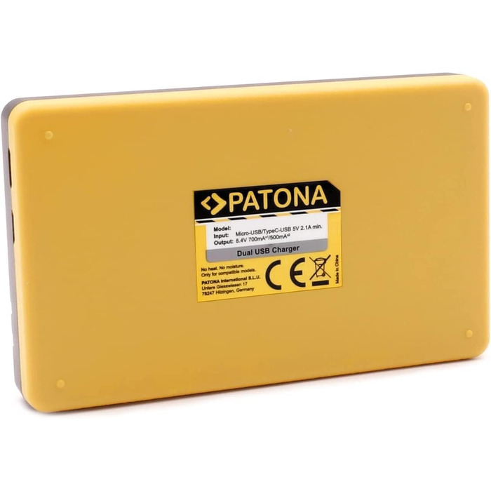 Зарядний пристрій PATONA для акумулятора NP-W126 NP-W126s (USB-C/MicroUSB), чорний