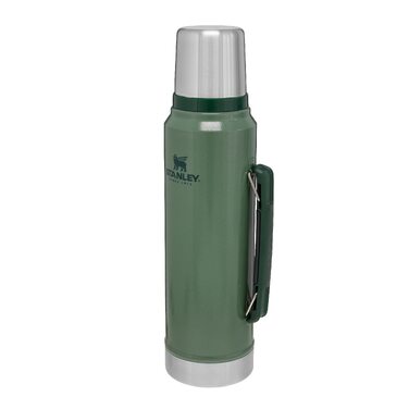 Термос STANLEY 1913 Classic Legendary 1л, Hammertone Green — вакуумна пляшка для напоїв, зберігає температуру 24 год, герметичний, без BPA