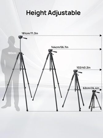 Штатив для камери Moman MA65 з алюмінію, монопод, 5 секцій, до 10кг, чорний, 180см