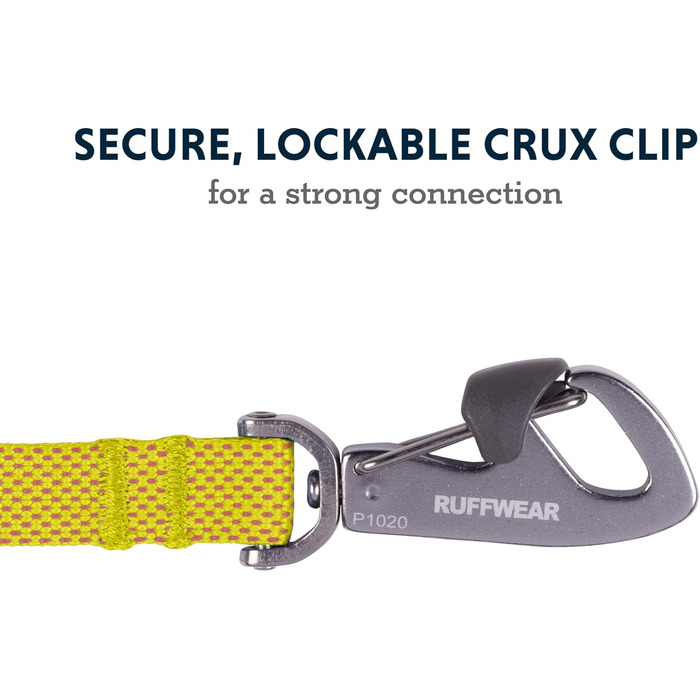RUFFWEAR Dog Leash Hi & Light, Strong Leash with Integrated Storage Pocket and Secure Crux-Clip Closure, Compactly Folds Down to Pocket Size, (Lichen Green)
