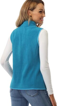 Жіноча флісова жилетка Fuinloth, легка, без рукавів, зі стійким коміром та кишенями на блискавці, колір блакитний (M)