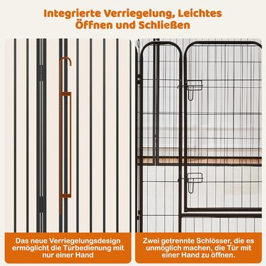Вольєр для цуценят Yaheetech 24-секційний з замком, тихі труби, захист для підлоги, посилені металеві дроти, 80 см, для квартири та саду