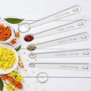 Measuring cups and magnetic measuring spoon set, stainless steel, 7 measuring cups, 8 double-sided stackable magnetic measuring spoons, 1 leveler, and 5 mini spoons, 21 pieces