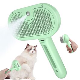 Щітка для котів і собак з парою, щітка для видалення шерсті, гребінець для котів з довгим хутром, білий (зелений)