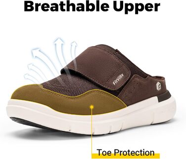 Домашні тапочки для чоловіків FitVille з широкою колодкою, зручні та з підтримкою склепіння стопи, розмір 41-50 (42 EU, коричневі)