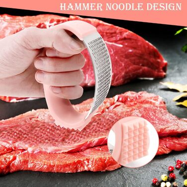 Пресс для часнику та імбиру з важелем, набір з очищувачем для апельсинів, рожевий, нержавіюча сталь