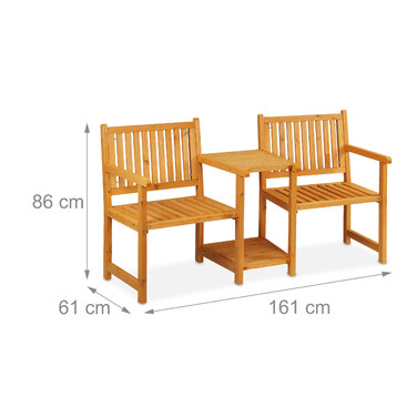 Relaxdays Garden Bench with Table
