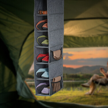 Relaxdays Clothes Rack Hanging Shelf with 6 Compartments