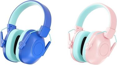 Навушники для захисту від шуму для дітей, навушники для дітей з аутизмом, пасивний захист вух для учнів початкової школи, регульовані навушники для концертів (блакитний+рожевий)
