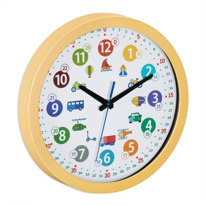 Relaxdays Wall Clock for Children - Vehicles