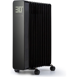 Електричний масляний радіатор Klarstein 2500W з термостатом та Wi-Fi, мобільний, чорний