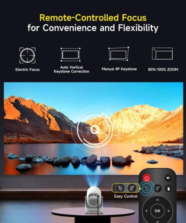 Портативний проєктор Magcubic Mini Beamer 4K з Android 11, Bluetooth 5.0, WiFi Dualband та автоматичною корекцією трапеції